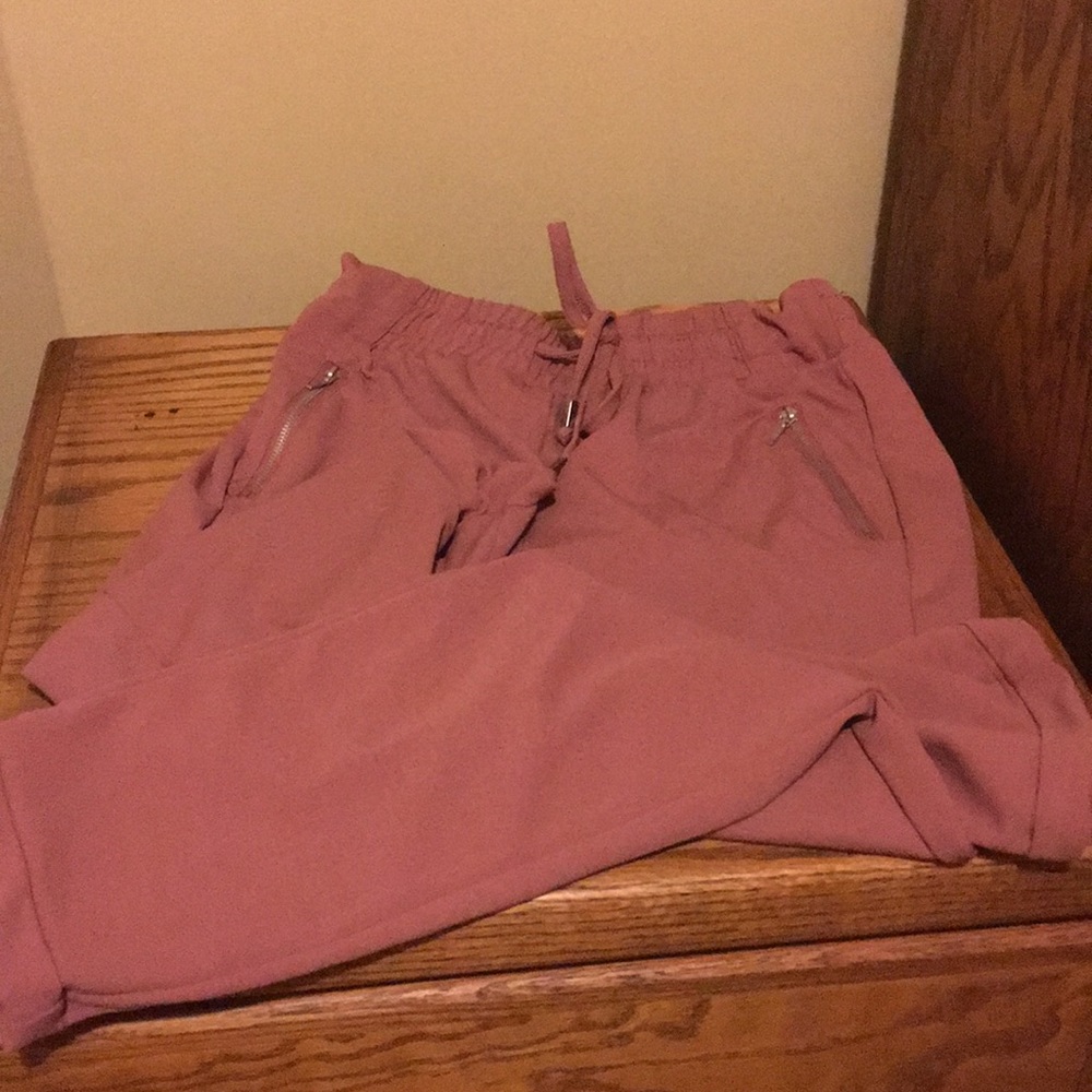 Rose gold cuffed sweatpants